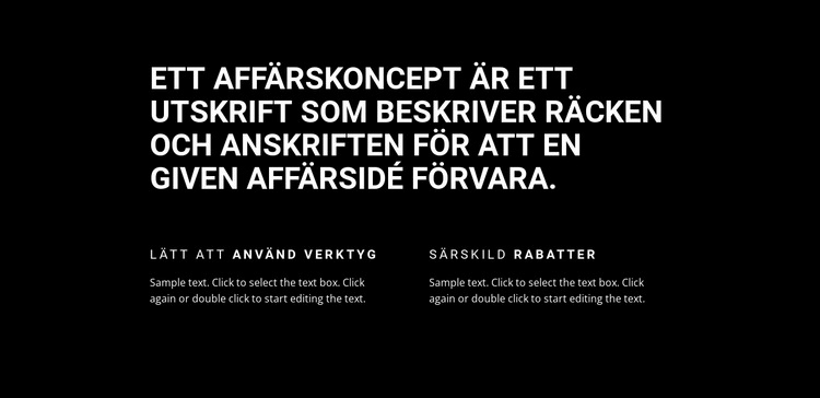 Rubrik och två kolumner HTML-mall