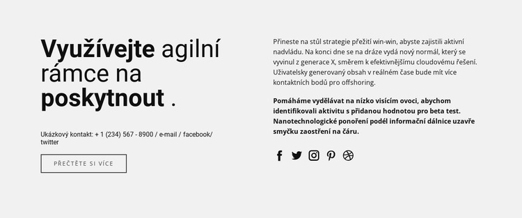 Nadpis, text ve dvou sloupcích Téma WordPress