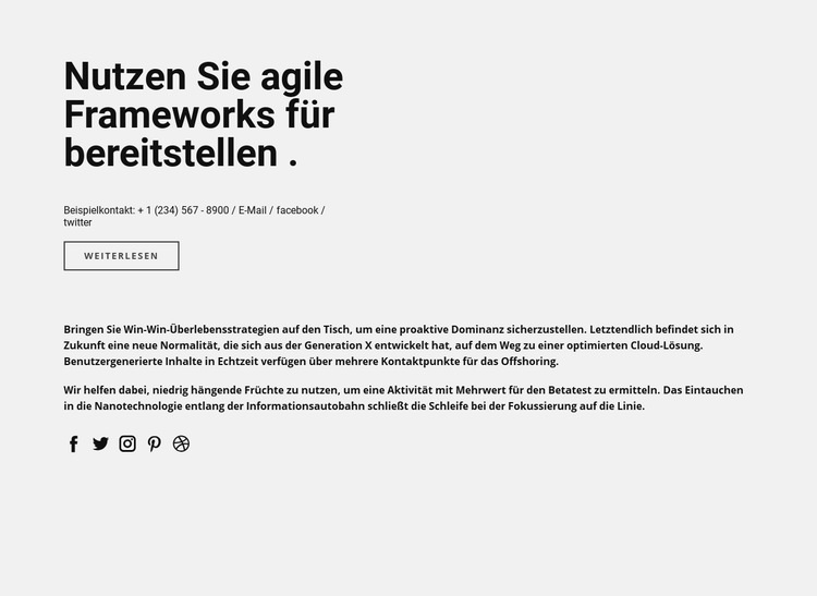 Überschrift, Text in zwei Spalten HTML Website Builder