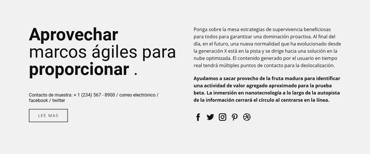 Encabezado, texto en dos columnas Diseño de páginas web