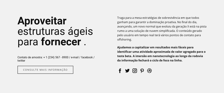 Título, texto em duas colunas Construtor de sites HTML