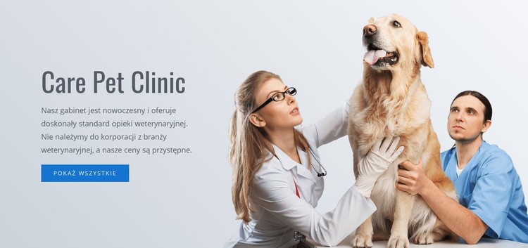 Klinika opieki nad zwierzętami Kreator witryn internetowych HTML