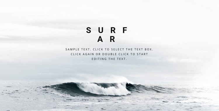 Curso de surf avançado Maquete do site