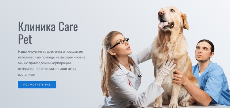 Клиника по уходу за домашними животными Мокап веб-сайта