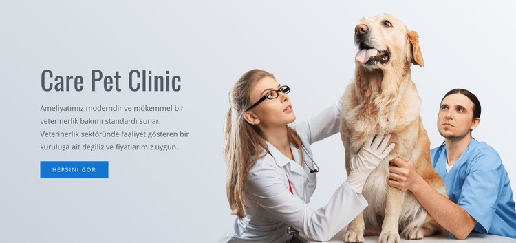 Evcil hayvan bakım kliniği Html Web Sitesi Oluşturucu