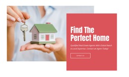 Find Your Perfect Home Single Page Website