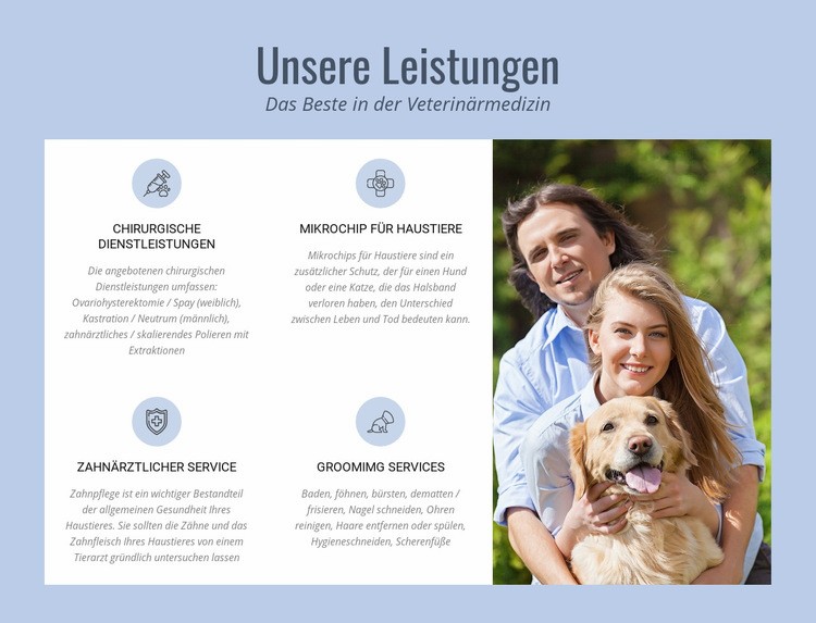 24-Stunden-Veterinärberatung Eine Seitenvorlage