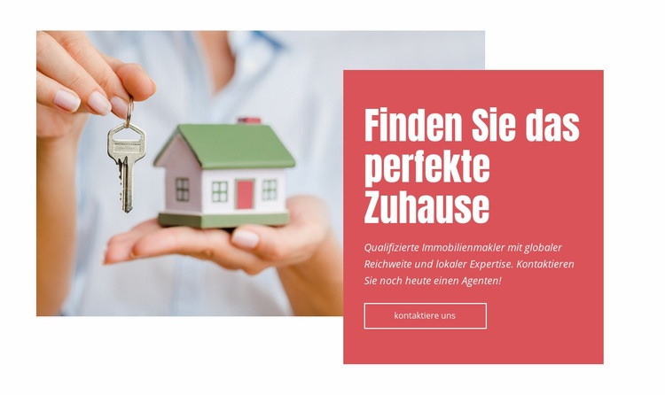 Finden Sie Ihr perfektes Zuhause Eine Seitenvorlage