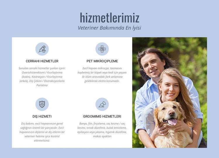 24 saat veteriner tavsiyesi HTML Şablonu