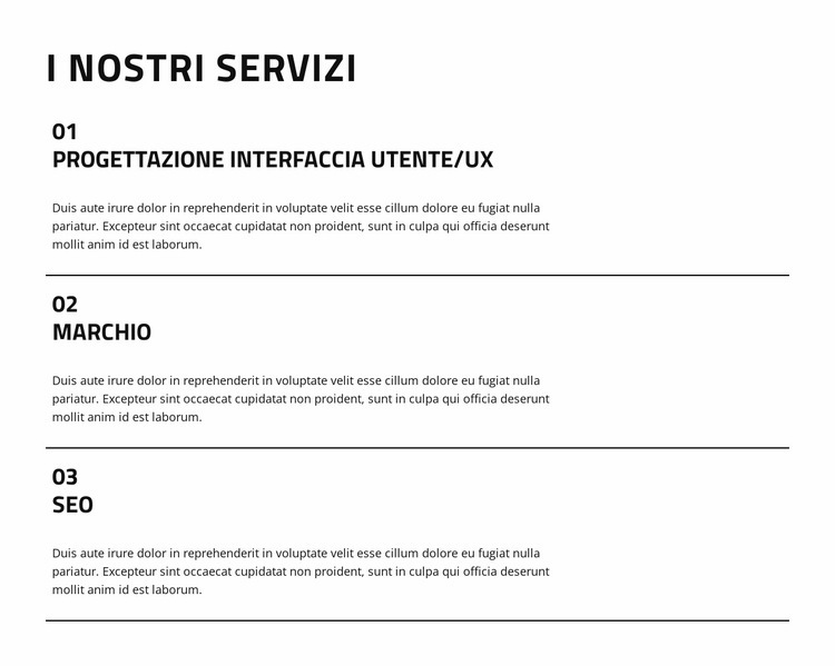 Scopri la nostra competenza digitale Costruttore di siti web HTML