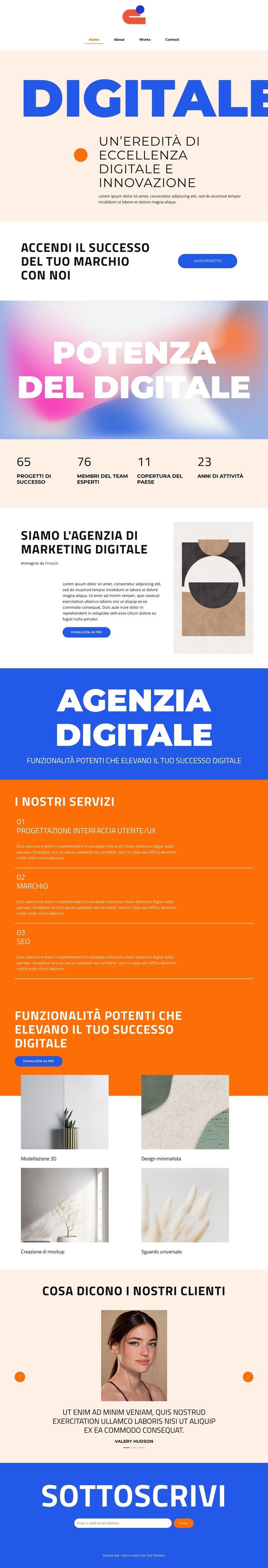 Potenziare i sogni Mockup del sito web