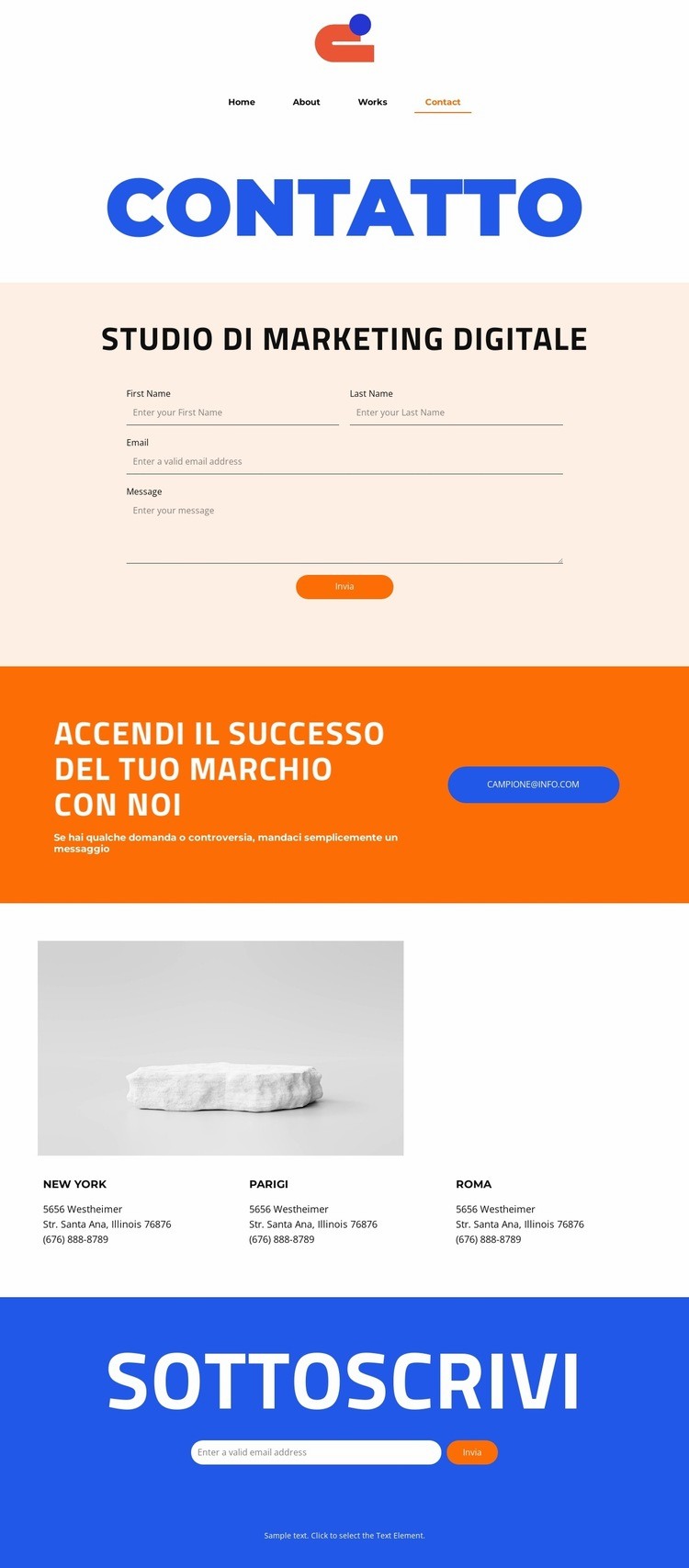 Eccellenza e Innovazione Mockup del sito web