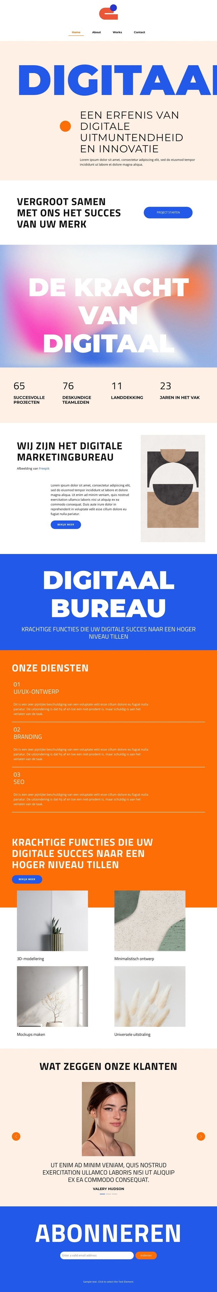 Dromen bekrachtigen Website Builder-sjablonen