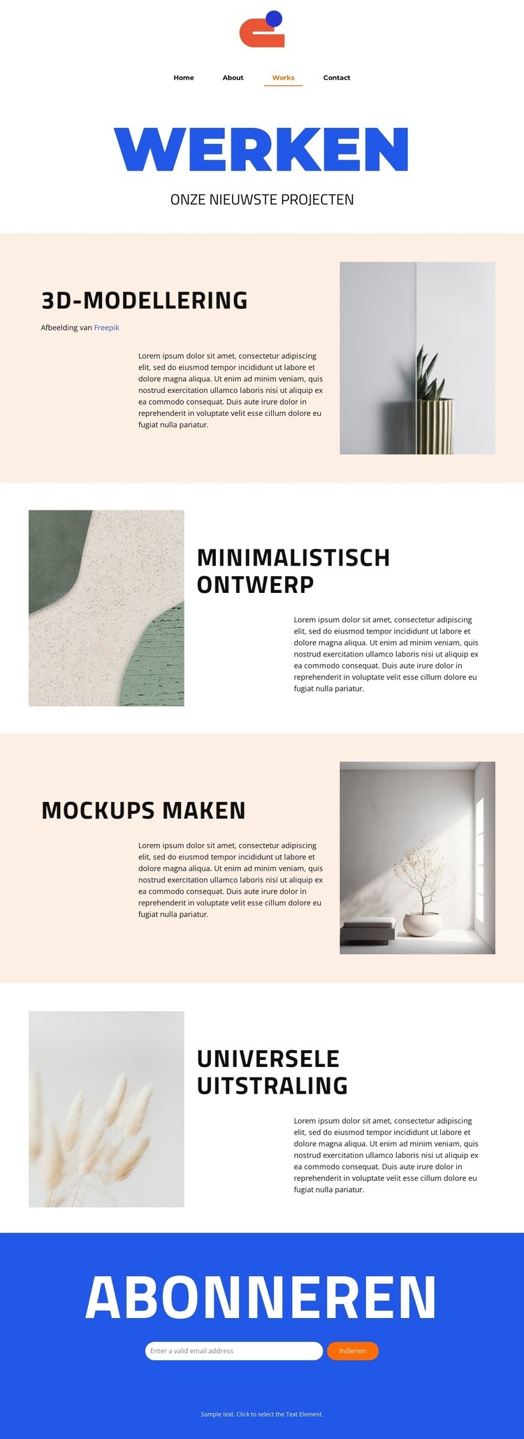 Stimuleer het succes van uw merk Website mockup