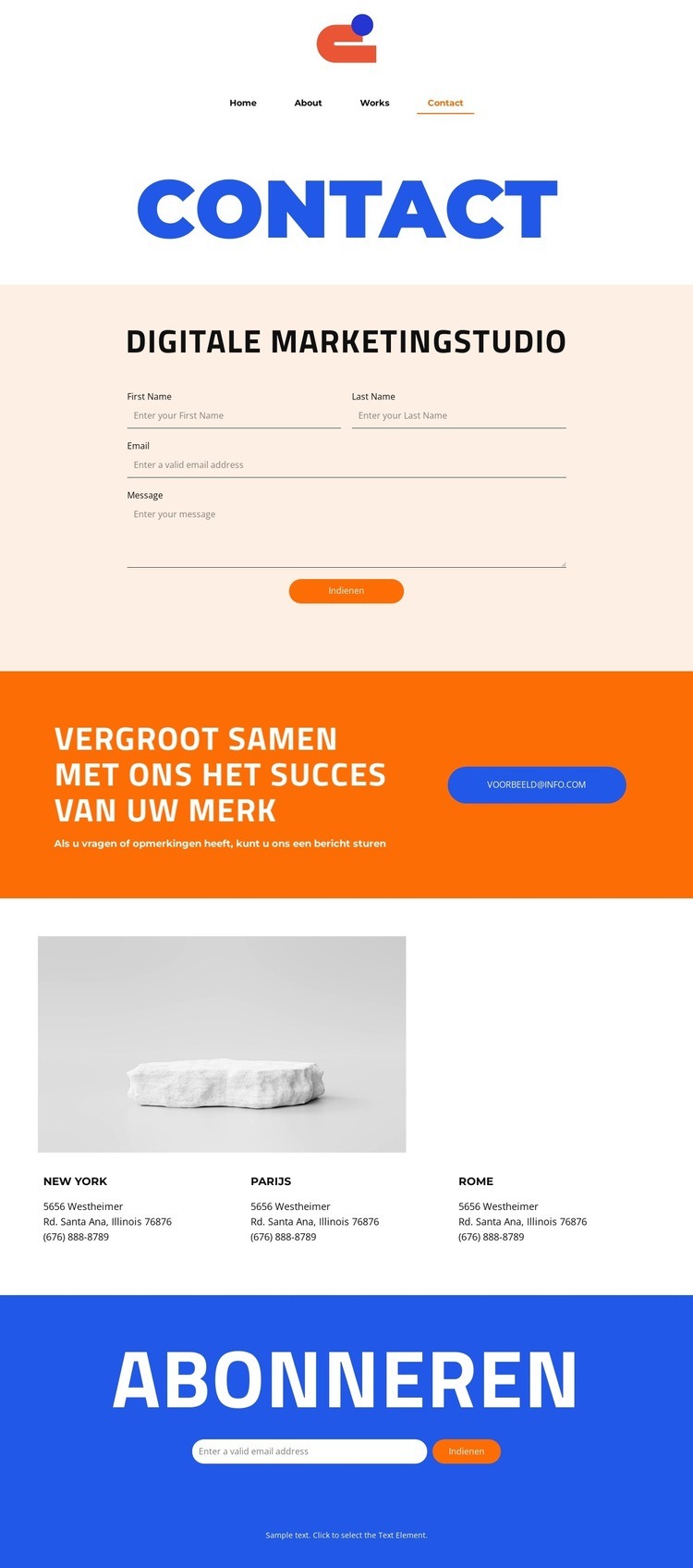 Excellentie en innovatie Website mockup