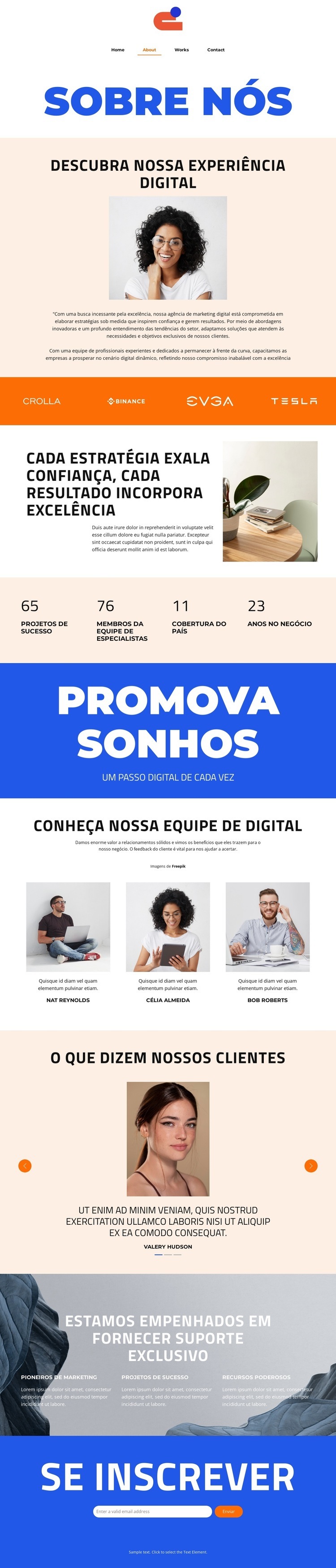 Um passo digital de cada vez Maquete do site