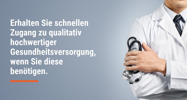 Qualitativ hochwertige Gesundheitsversorgung HTML5-Vorlage