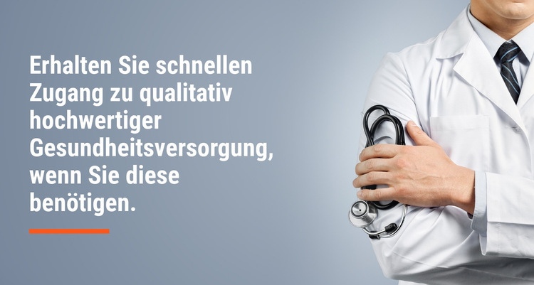 Qualitativ hochwertige Gesundheitsversorgung Website design