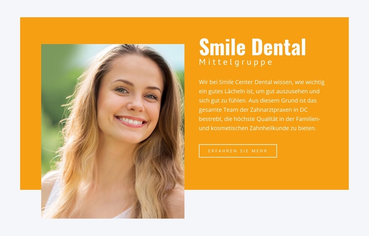 Kümmere dich um dein Lächeln Website-Modell