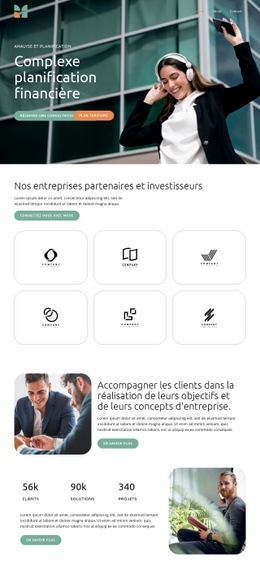 Planification Financière Complexe - Maquette De Site Web De Fonctionnalités