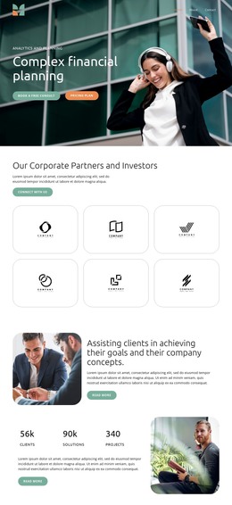 Complex Financial Planning HTML Template