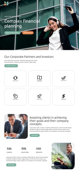 Complex Financial Planning Joomla Template Editor