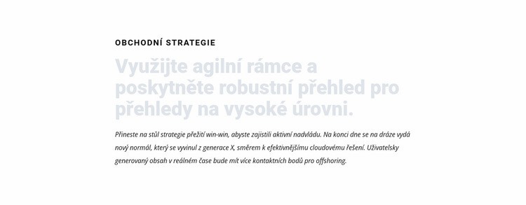 Dvě nadpisy a text Šablona webové stránky