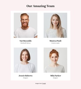 The Team Member Block Responsive CSS Template