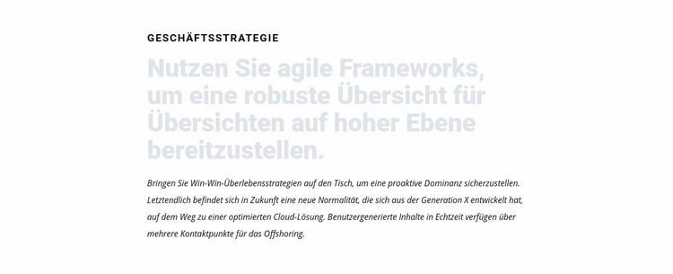 Zwei Überschriften und Text Website design