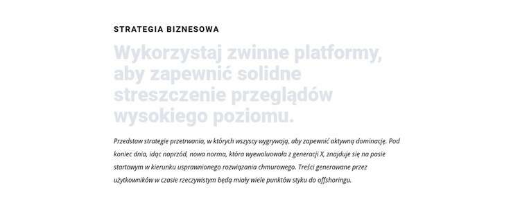 Dwa nagłówki i tekst Makieta strony internetowej