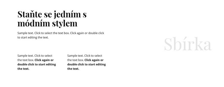 Nadpis a text ve sloupcích Šablona webové stránky