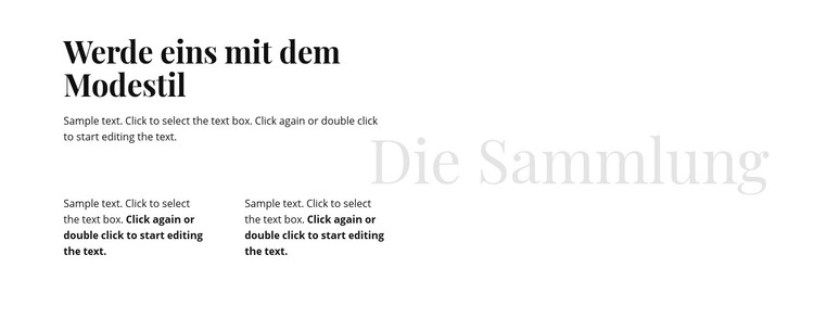 Überschrift und Text in Spalten HTML-Vorlage