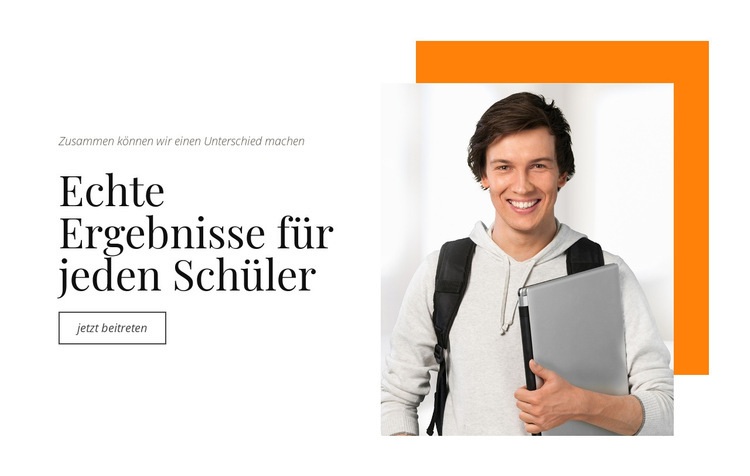 Echte Ergebnisse für jeden Schüler Website-Vorlage