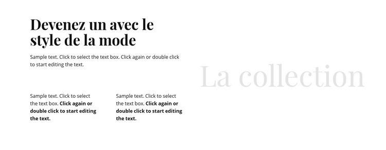 Titre et texte dans les colonnes Maquette de site Web