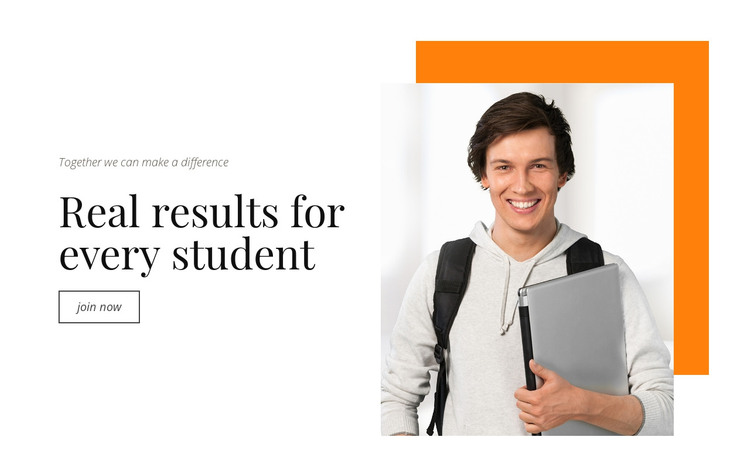 Real results for every student Homepage Design
