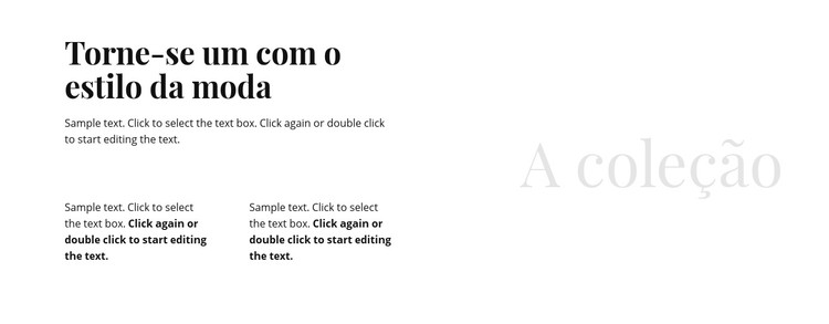 Título e texto em colunas Template CSS