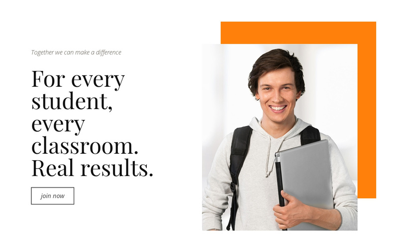 Real results for every student Squarespace Template Alternative