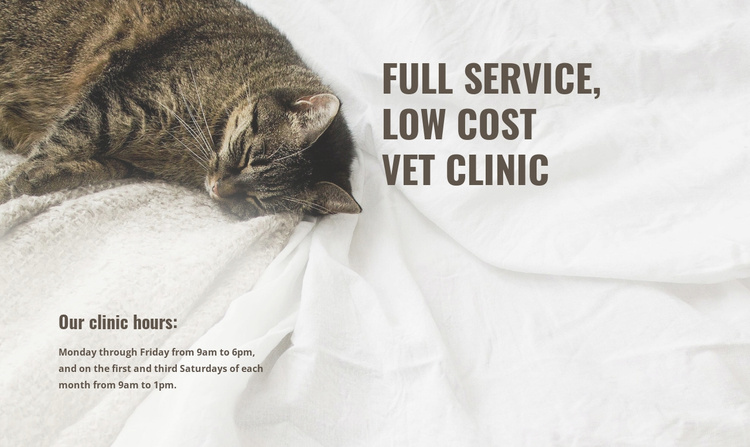 Low cost animal medical center Landing Page