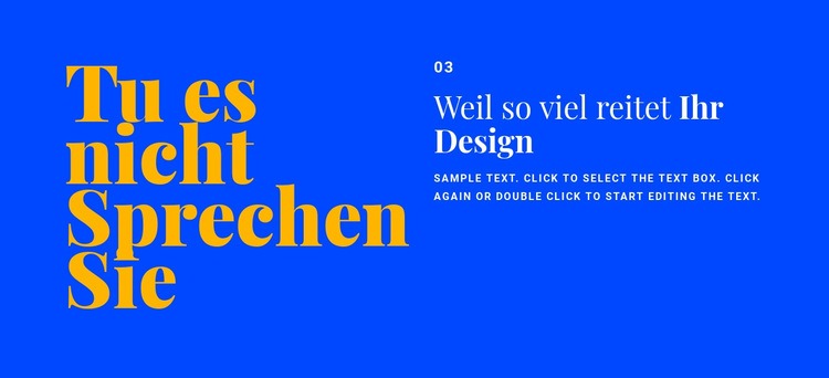 Überschriften und Text im Design HTML Website Builder