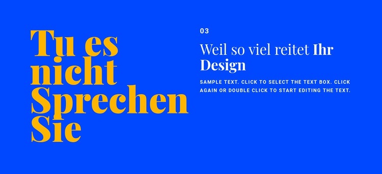 Überschriften und Text im Design Website design