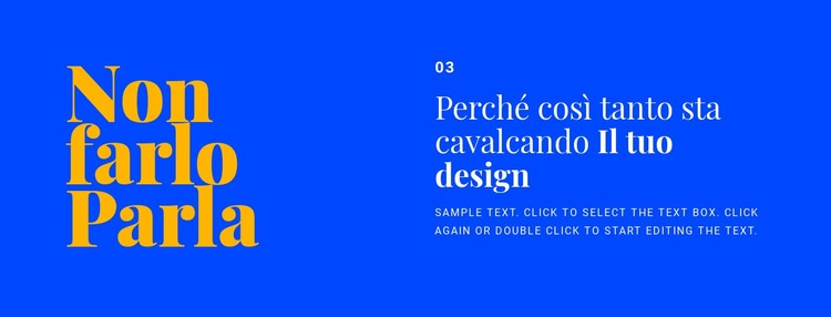 Titoli e testo nel design Modelli di Website Builder