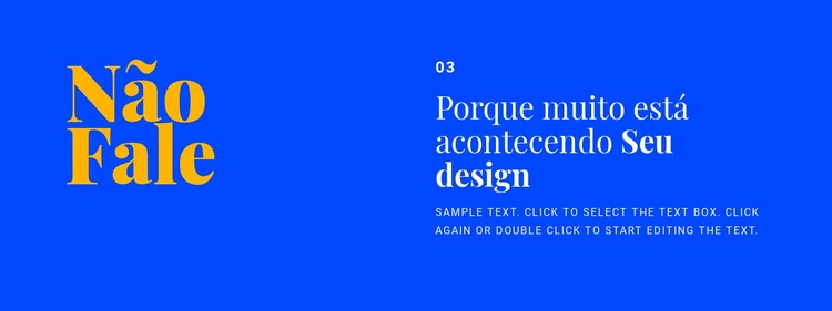 Títulos e texto em design Landing Page