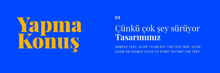 Tasarımda başlıklar ve metin HTML Şablonu