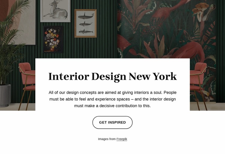 Comprehensive interior design Website Mockup