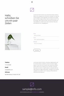 Schreiben Sie Uns Ein Paar Zeilen - HTML Website Builder