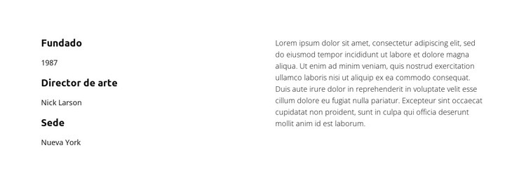 Un poco sobre nosotros Plantillas de creación de sitios web