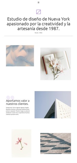 Estudio De Diseño De Nueva York.: Plantilla De Sitio Web HTML