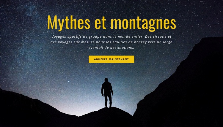 Mythes et montagnes Maquette de site Web