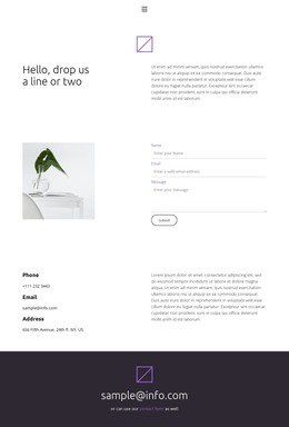 Web Design For Drop Us A Line Or Two