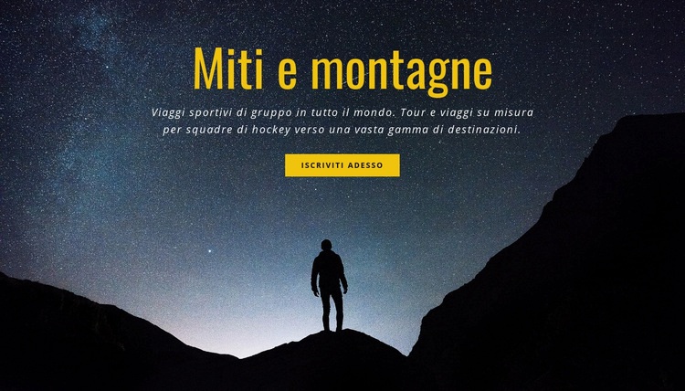 Miti e montagne Mockup del sito web